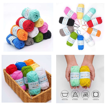 20-pack Cotton Knitting Crochet Yarn, 49m/roll, MultiColor