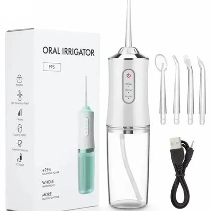 Portable Water Flosser Dental Irrigator, White, Compatible with Oral-B