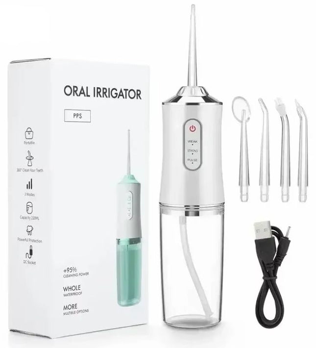 Portable Water Flosser Dental Irrigator White Compatible with Oral-B V1237-ZY-506-0042