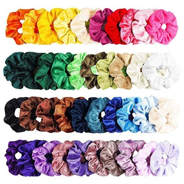 36pcs MultiColor Velvet Hair Scrunchies Hair Ties Hair Bands V1237-ZY-506-0048