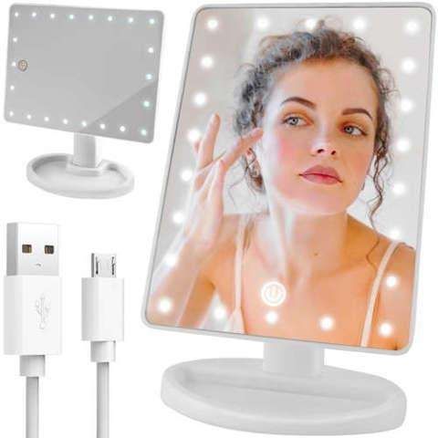 LED Makeup Mirror Adjustable with Lights White V1237-ZY-506-0054