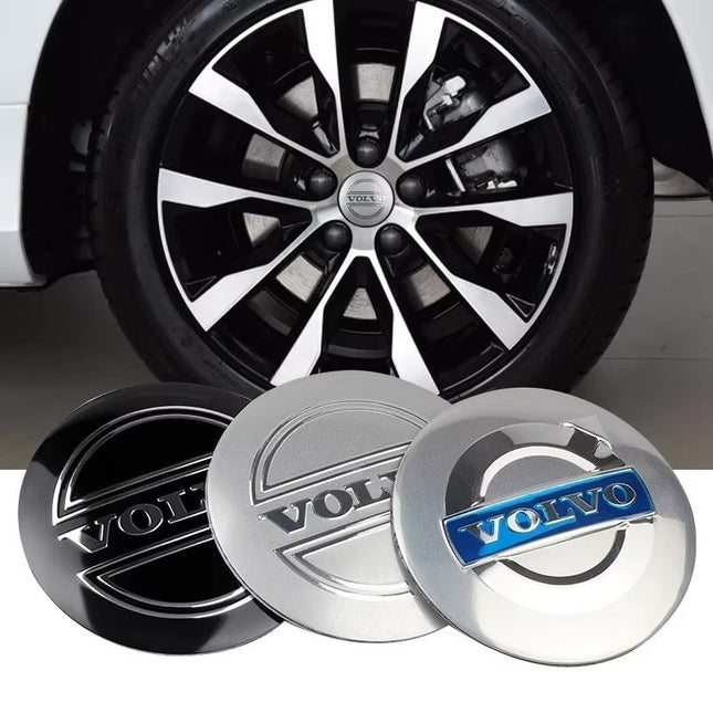 4-Pack Volvo Wheel Hub Emblem Center Caps 64mm Silver Blue – product detail