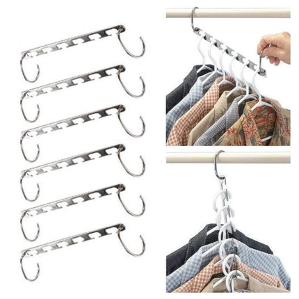 Silver Clothes Hanger Organizer with Connection Hook