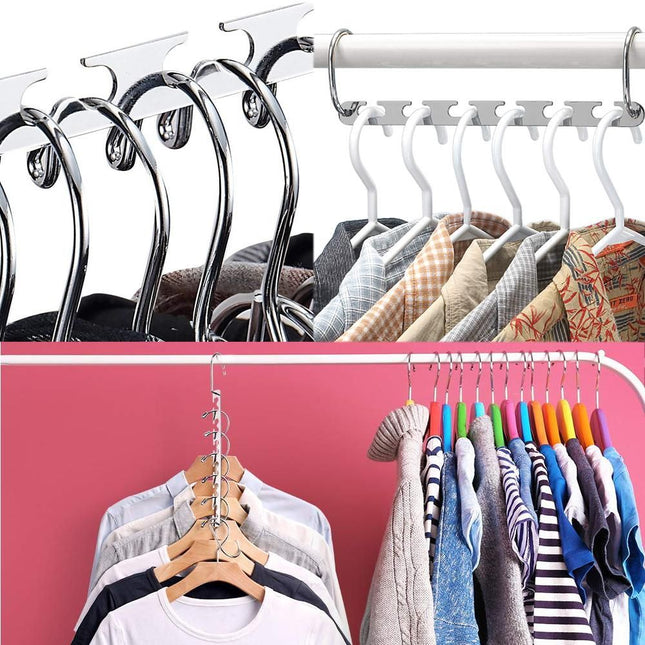Silver Clothes Hanger Organizer with Connection Hook – product detail