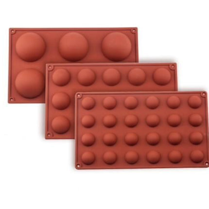 6/8/15/24 Silicone Mold, Ball Hemisphere Ice Chocolate Jelly Mold 8 Bullets Brown