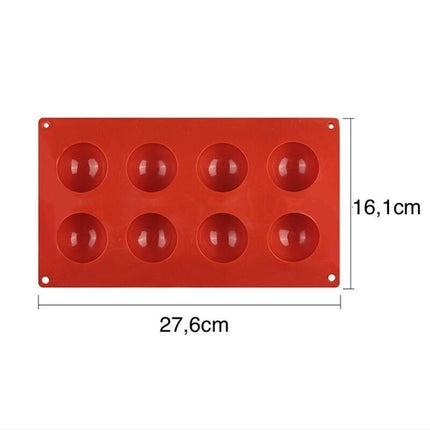 6/8/15/24 Silicone Mold, Ball Hemisphere Ice Chocolate Jelly Mold 8 Bullets Brown