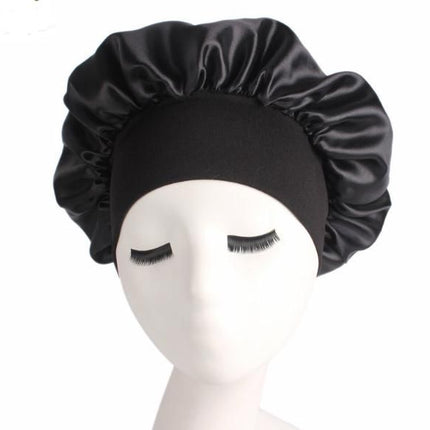 Satin Sleep Cap Black, One Size