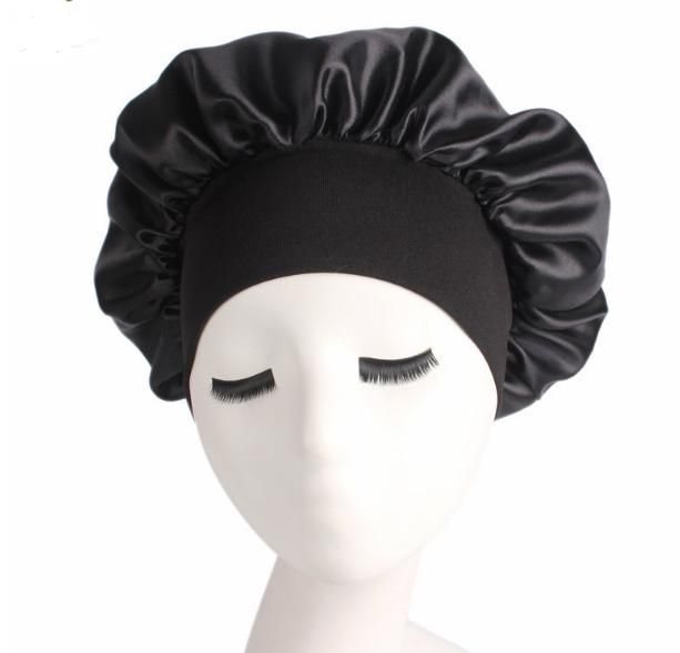 Satin Sleep Cap Black One Size V1237-ZY-506-0092