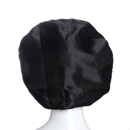 Satin Sleep Cap Black, One Size