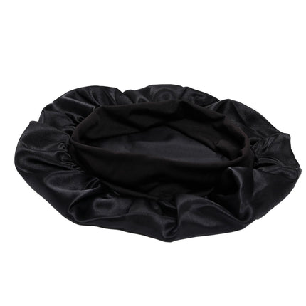 Satin Sleep Cap Black, One Size