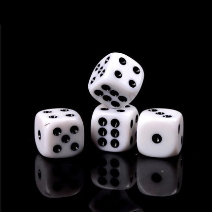 100-Pack White Six-Sided Dice for Party Game Puzzle