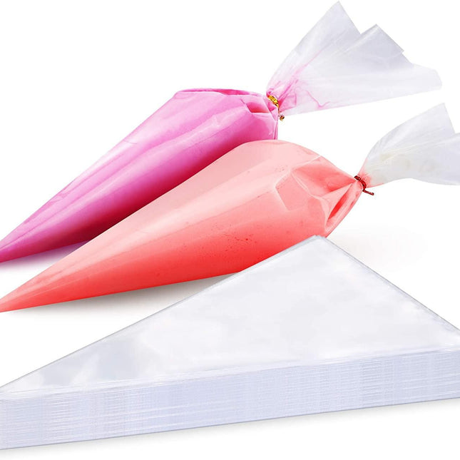 100pcs Large Disposable Piping Bags for Cake Decorating, Transparent