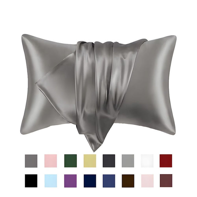 2-Pack Satin Pillowcase Dark Gray 50 x 66cm V1237-ZY-506-0112