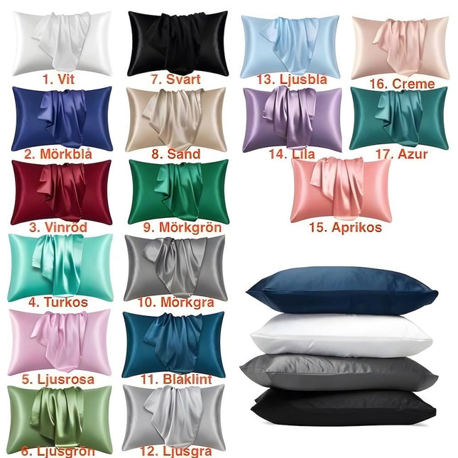 Satin pillowcase 2-pack 50 x 66cm dark blue – product detail