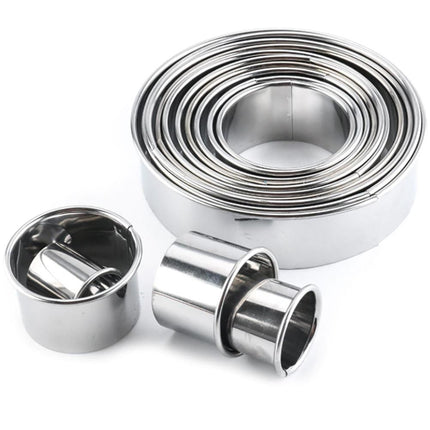 14pcs Round Cookie Cutters, Silver