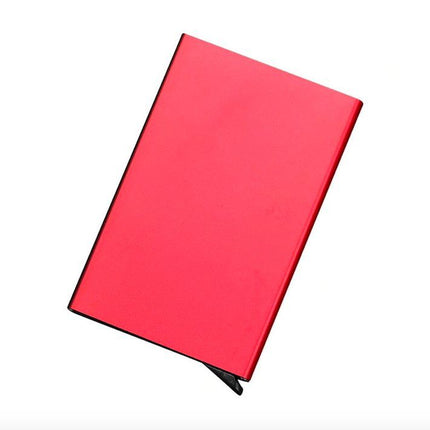 Aluminum Pop-Up Card Holder RFID-Safe Black Case