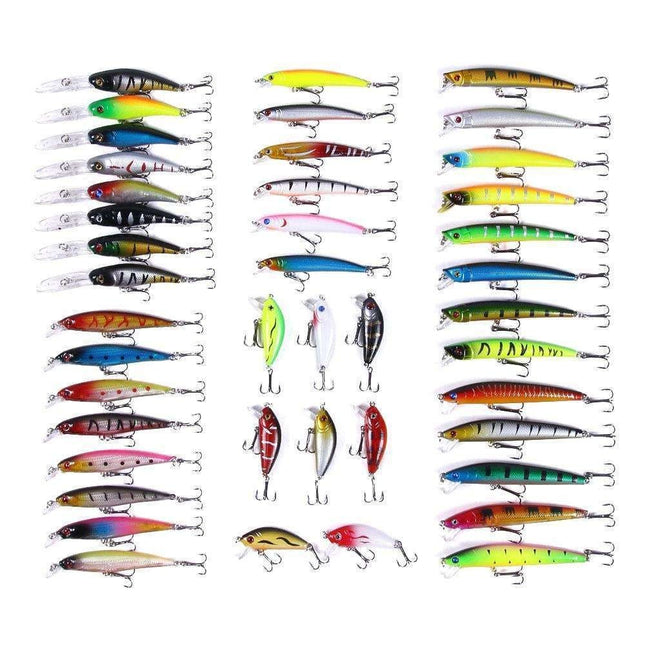 43-Pack Fishing Lure Wobbler Minnow Mixed Color V1237-ZY-506-0125