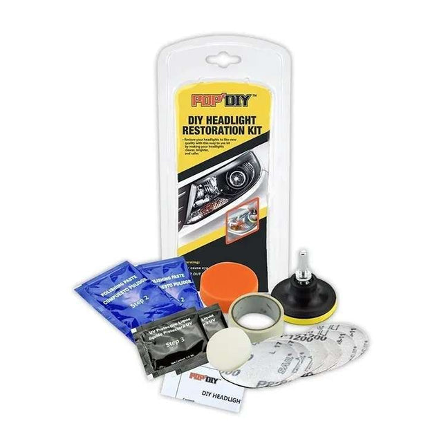 Headlight Polishing Kit MultiColor Cleans Polishes Increases Clarity Safety V1237-ZY-506-0156