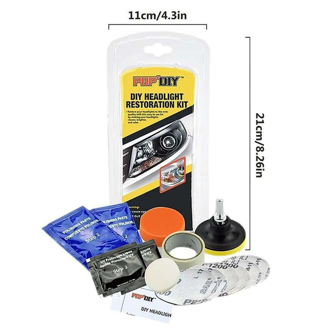 Headlight Polishing Kit MultiColor Cleans Polishes Increases Clarity Safety – product detail