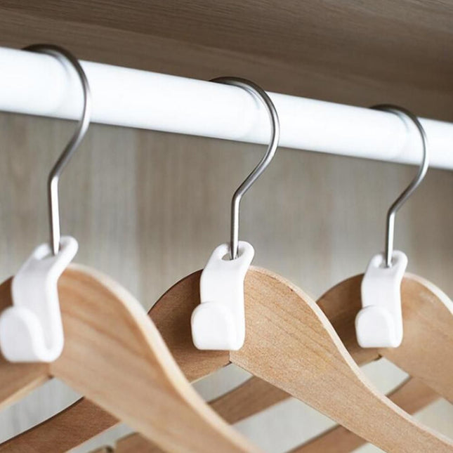 10-pack White Clothes Hangers with Connecting Hook Organizer – product detail