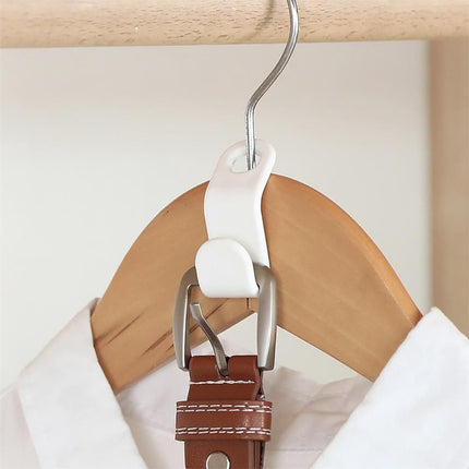 10-pack White Clothes Hangers with Connecting Hook, Organizer
