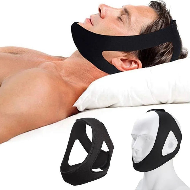 Adjustable Anti Snoring Chin Strap Black Stop Snoring Belt V1237-ZY-506-0190