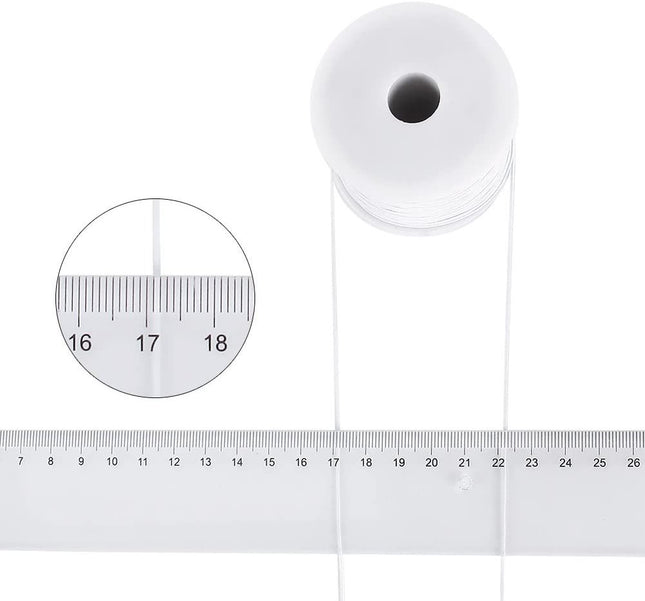 50m White Nylon Covered Elastic Thread 0.6mm – product detail