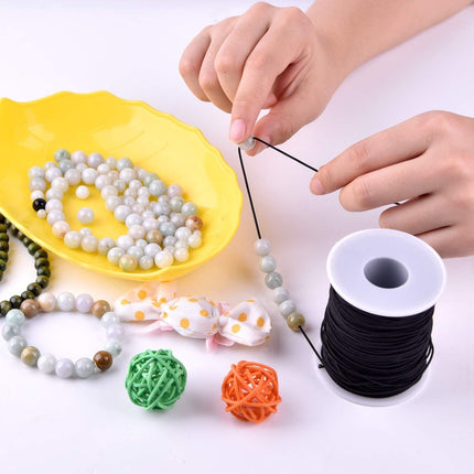 50m White Nylon Covered Elastic Thread, 0.6mm
