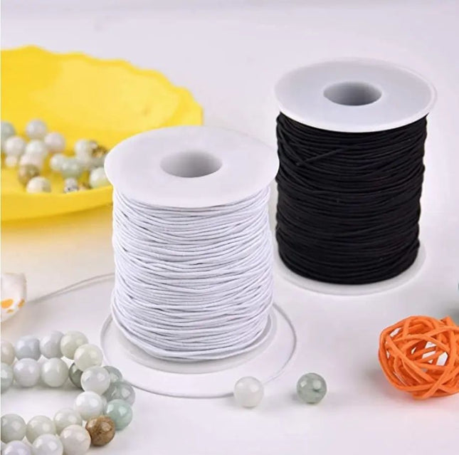 Black Nylon-Coated Elastic Thread Roll 50 meters 0.6mm V1237-ZY-506-0210