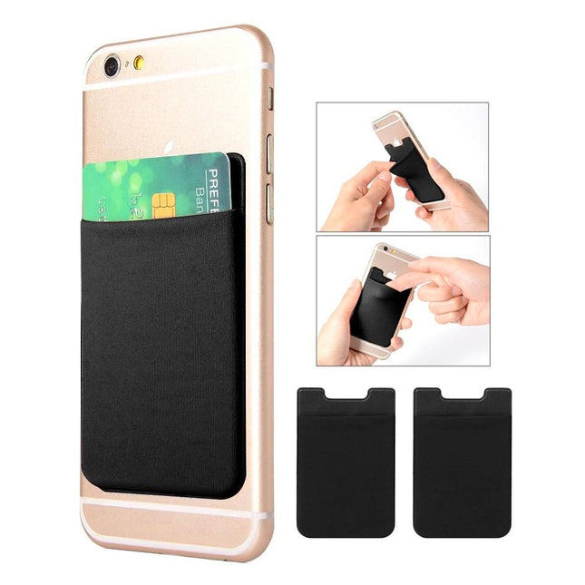 2-Pack Universal Self-Adhesive Mobile Wallet Card Holder Black V1237-ZY-506-0221