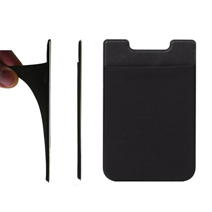 2-Pack Universal Self-Adhesive Mobile Wallet Card Holder, Black