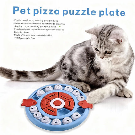 Pizza Puzzle Treat Toy for Dogs & Cats – Interactive Slow Feeder