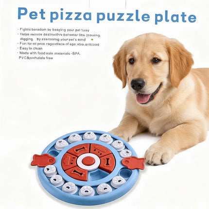 Pizza Puzzle Treat Toy for Dogs & Cats – Interactive Slow Feeder