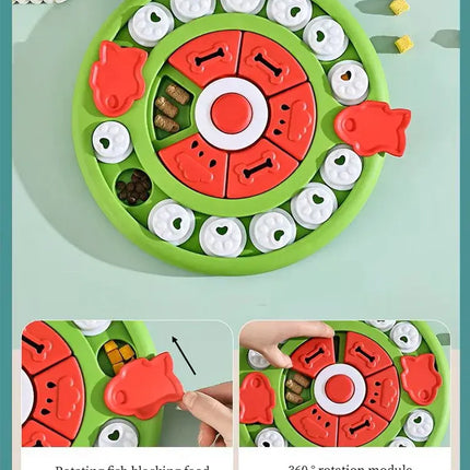 Pizza Puzzle Treat Toy for Dogs & Cats – Interactive Slow Feeder