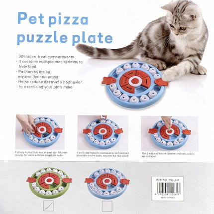Pizza Puzzle Treat Toy for Dogs & Cats – Interactive Slow Feeder