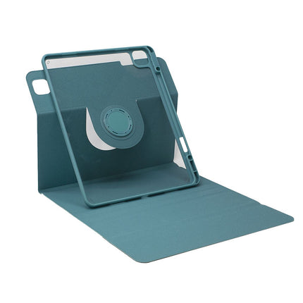 SENYOSON Dark Green iPad Case for 11th/10th Generation 11/10.9 Inch 2025/2022, Detachable Magnetic Rotating Stand Cover with Honeycomb Back Panel Cooling, Snug Fit Protective Case