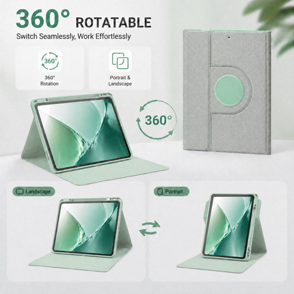 SENYOSON Dark Green iPad Case for iPad Pro 12.9/13 Inch iPad Pro 12.9" 3rd-6th Gen & iPad Pro 13" & iPad Air 13", Detachable Magnetic Rotating Stand Cover with Honeycomb Back Panel Cooling, Snug Fit Protective Case