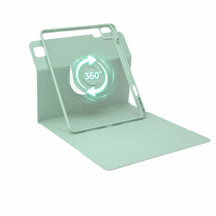 SENYOSON Green iPad Case for iPad Pro 12.9/13 Inch iPad Pro 12.9" 3rd-6th Gen & iPad Pro 13" & iPad Air 13", Detachable Magnetic Rotating Stand Cover with Honeycomb Back Panel Cooling, Snug Fit Protective Case