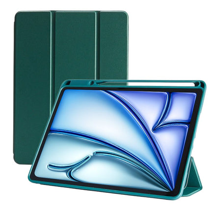 SENYOSON Dark Green iPad Pro Case for 12.9/13 Inch iPad Pro 12.9" 3rd-6th Gen & iPad Pro 13" & iPad Air 13", Lightweight Slim Soft TPU Trifold Stand Smart Cover with Pencil Holder, Auto Wake/Sleep