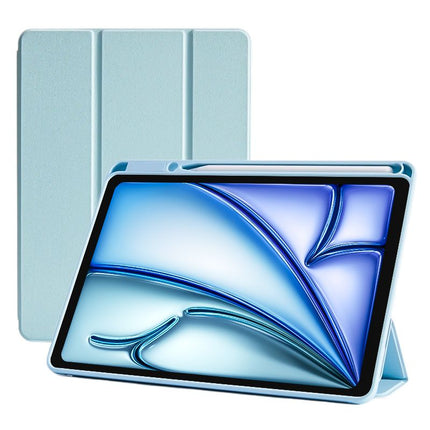 SENYOSON Blue iPad Case for 9.7 Inch iPad 5th/6th Generation & iPad Air 2, Lightweight Slim Soft TPU Trifold Stand Smart Cover with Pencil Holder, Auto Wake/Sleep