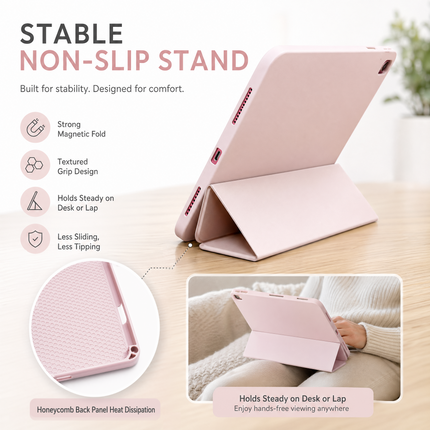 SENYOSON Dark Green iPad Case for 9.7 Inch iPad 5th/6th Generation & iPad Air 2, Lightweight Slim Soft TPU Trifold Stand Smart Cover with Pencil Holder, Auto Wake/Sleep