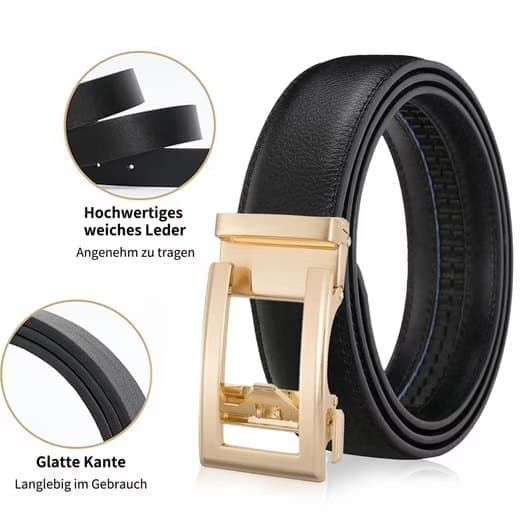 Unisex Double Sided Leather Ratchet Belt Hole Free Adjustable Alloy Buckle for Men & Women(Brown) – product detail