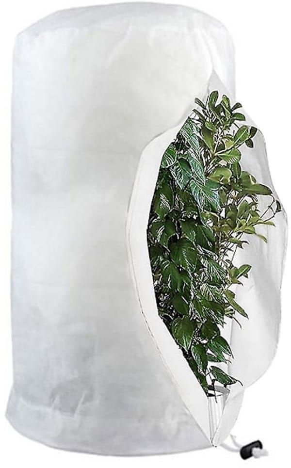 Reusable Plant Frost Protection Bag with Drawstring Winter Garden Plant Cover White L Size 120x180cm
