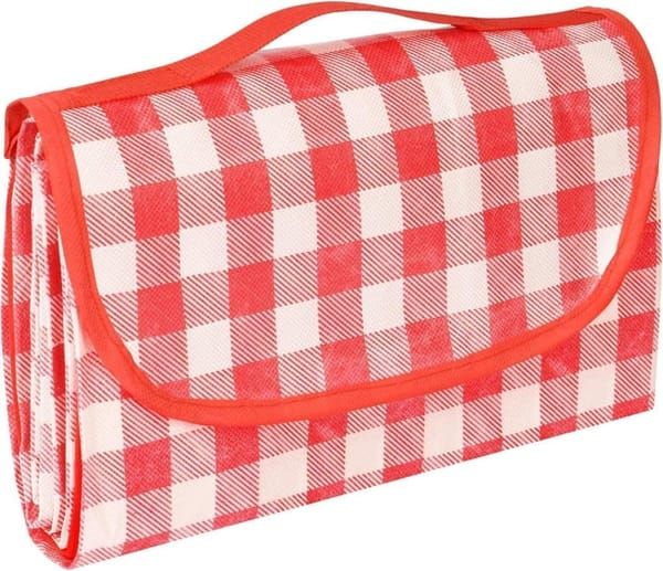 Waterproof Picnic Mat with Carry Handle 100x150cm Pink Gingham for Camping Beach Park Outdoor Activities