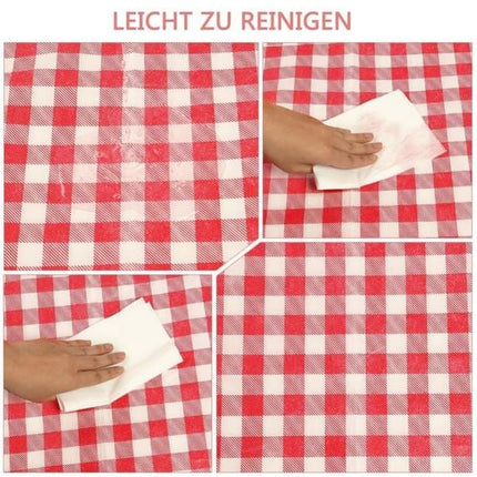 Waterproof Picnic Mat with Carry Handle, 100x150cm, Pink Gingham for Camping Beach Park Outdoor Activities