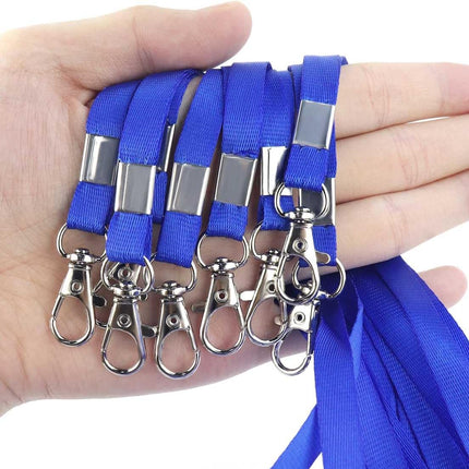 Premium Bulk Navy Blue Lanyards - 17.38 Inch Flat with Clip Swivel Hook Detachable Buckle (20 Pack)