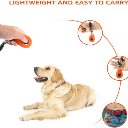 Petluno 4 Pieces Pet Training Clicker with Wrist Strap and Dog Treat Pouch for Puppy Cats Birds Kit Behavioral (White, Red, Orange, Blue)