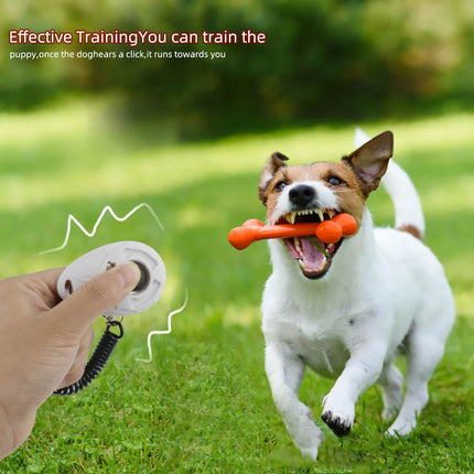 Petluno 4 Pieces Pet Training Clicker with Wrist Strap and Dog Treat Pouch for Puppy Cats Birds Kit Behavioral (White, Red, Orange, Blue)