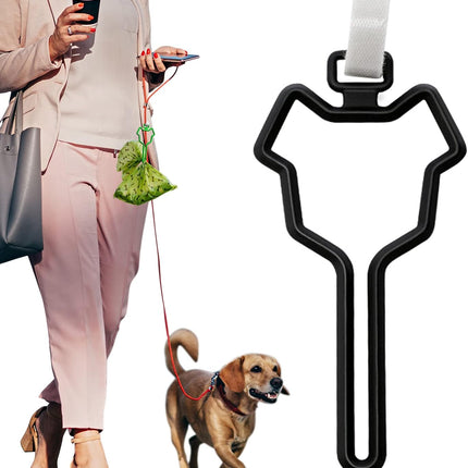® 2Pcs Dog Poop Bag Holder, Premium Waste Bag Holder Carrier for Leash, Dog Poop Bag Dispenser for Walking Running Bicycle Accessory (Black)