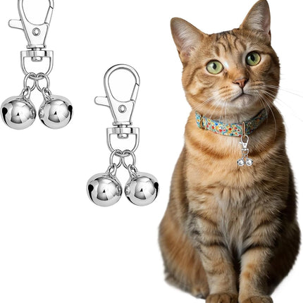 10 PCS Small Bell for Dog Collar Loud Bells for Cat Collars Mini Sliver Training Bells Cat Loud Bell Necklace with Heavy Duty Snap Clips Pet Pendant for Dogs Pets Tracking Training Christmas Gift